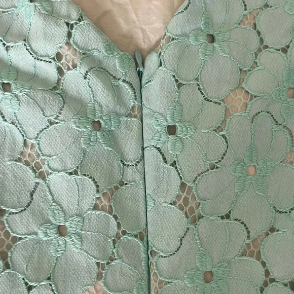 Diane Von Furstenburg Sarita floral lace in soft turquoise color - Picture 9 of 13